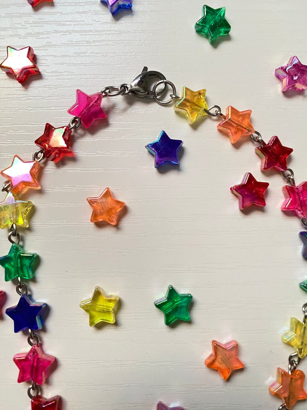 Kidcore rainbow flower necklace