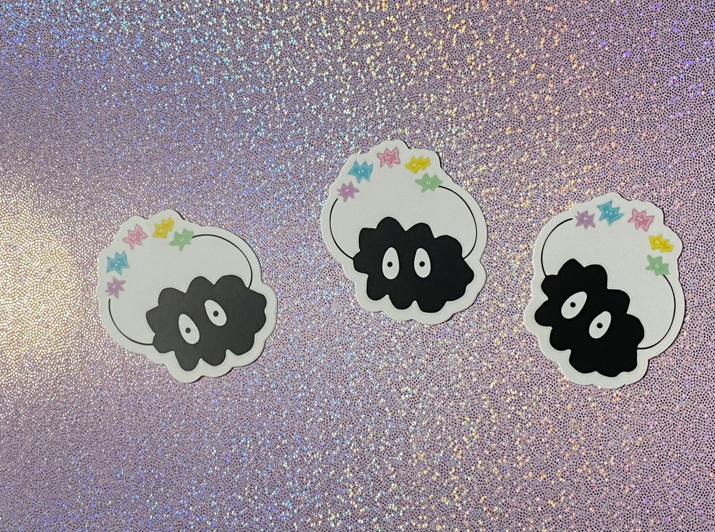Soot sprite with candy sticker