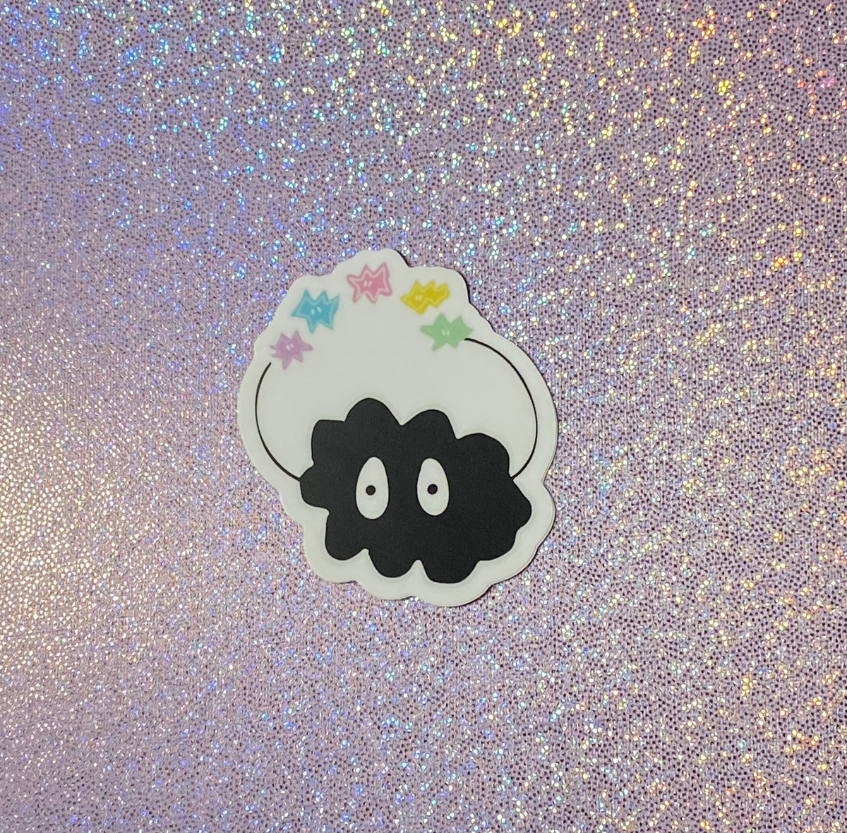 Soot sprite with candy sticker