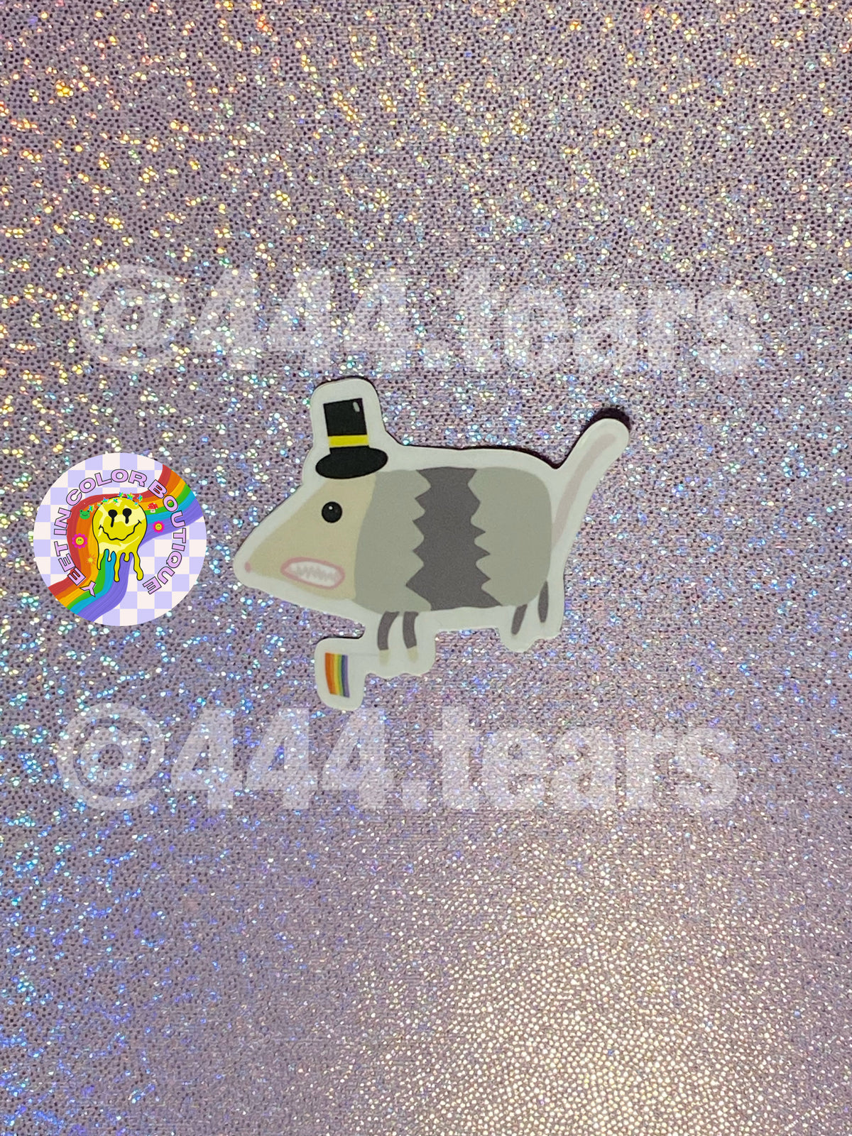 Possum with pride flag sticker