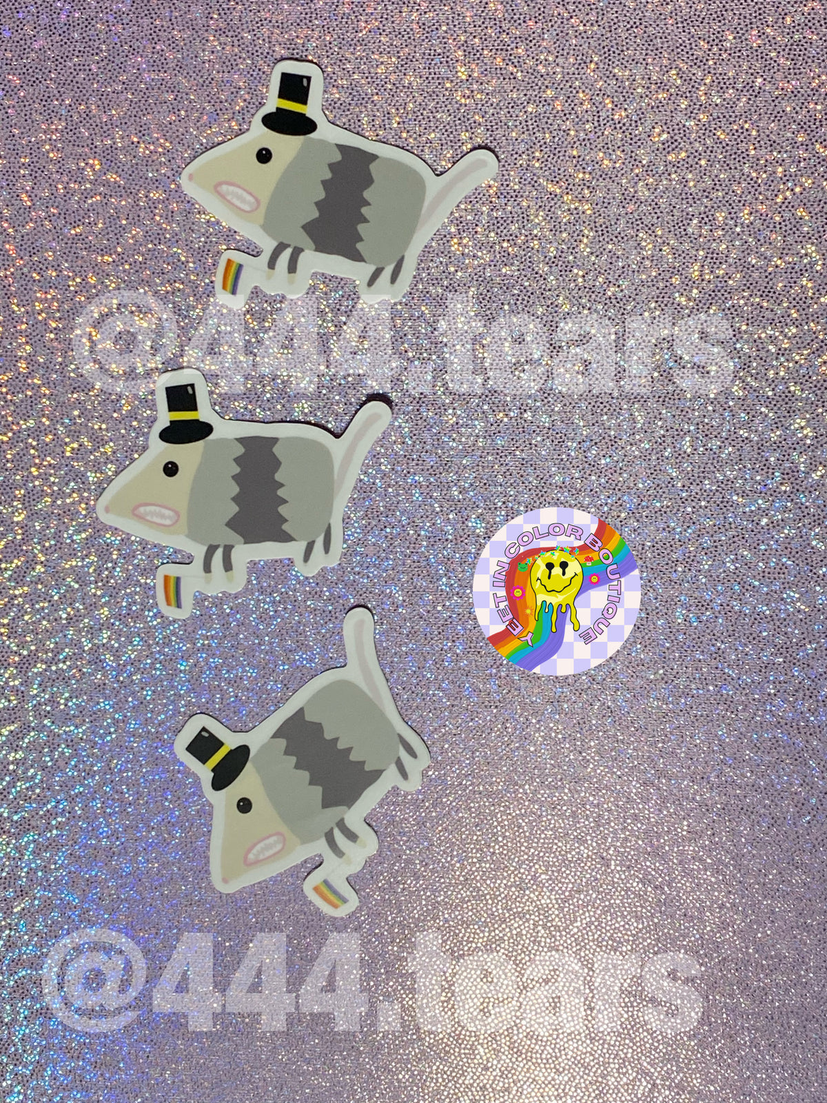 Possum with pride flag sticker