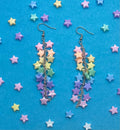 Pastel rainbow star earrings, kawaii earrings, fairy kei jewelry